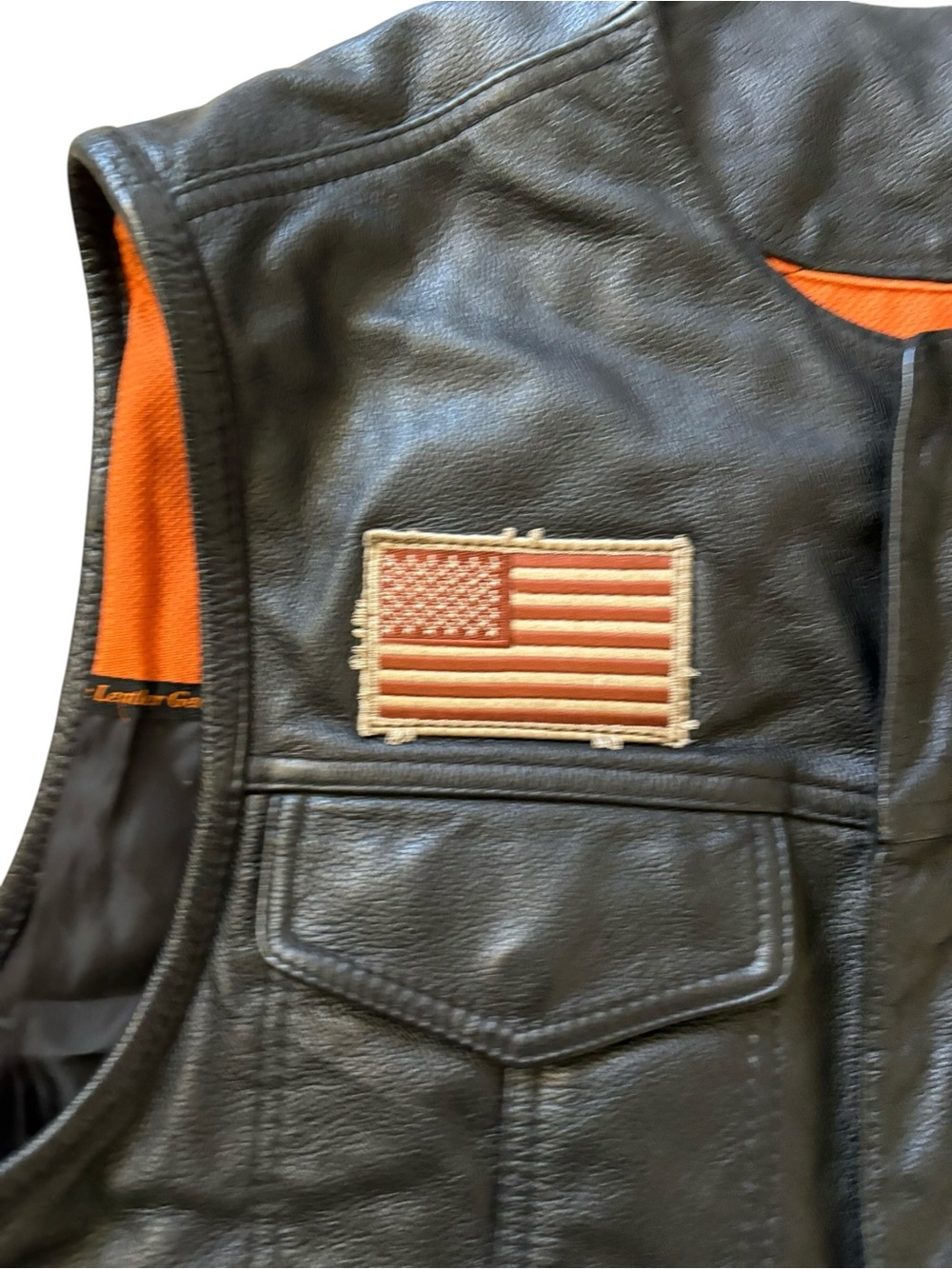 First Manufacturing Leather Biker Vest XL Black Aces-N-Eights MC Santa Ana Patch - Picture 2 of 9
